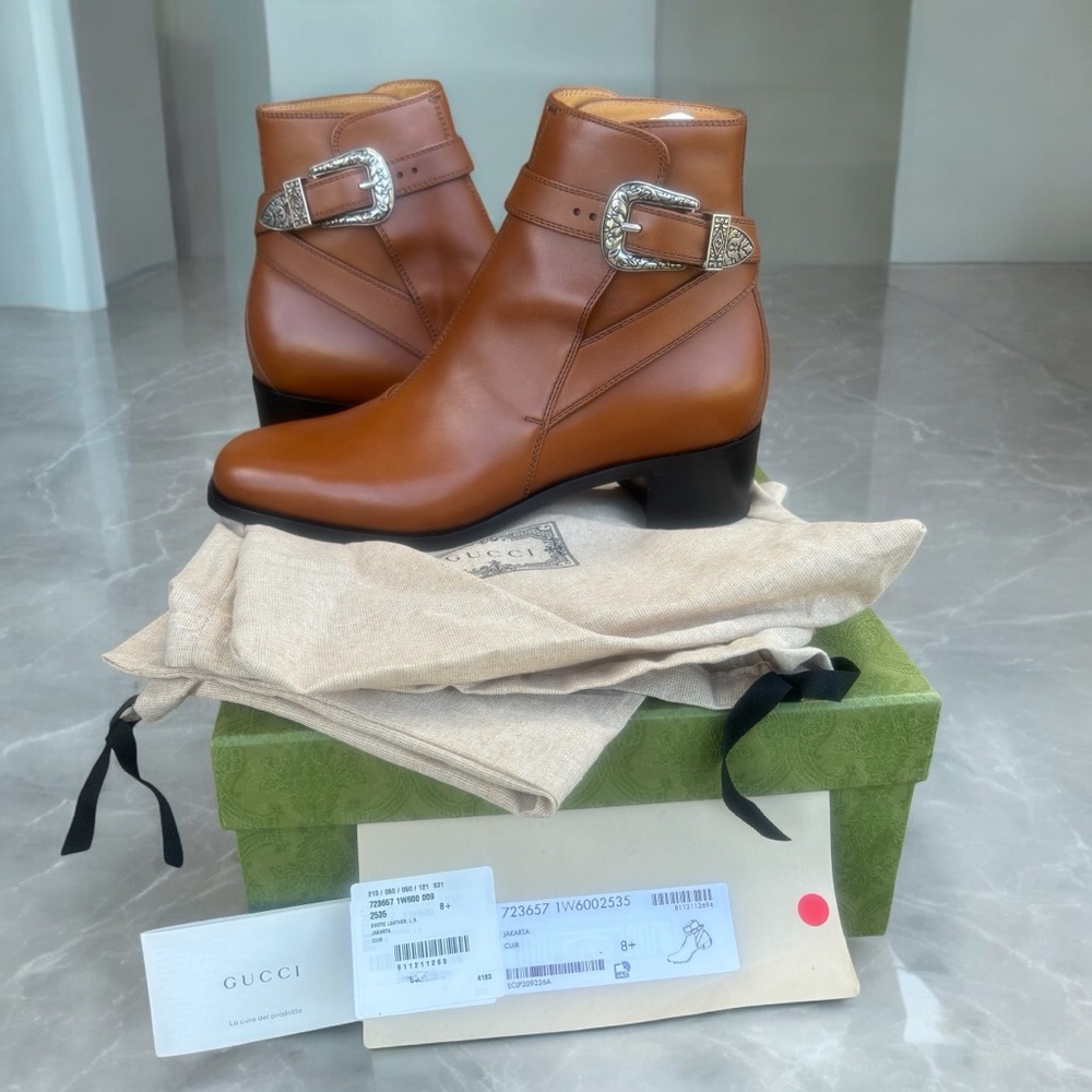 Gucci Jakarta Leather Ankle Boots